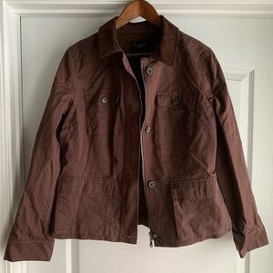 Talbots Chocolate Brown Corduroy Collar barn coat
